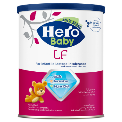 HERO BABY LF FOR INFANTILE LACTOSE INTOLERANCE FROM BIRTH TO 12 MONTHS 400 GM